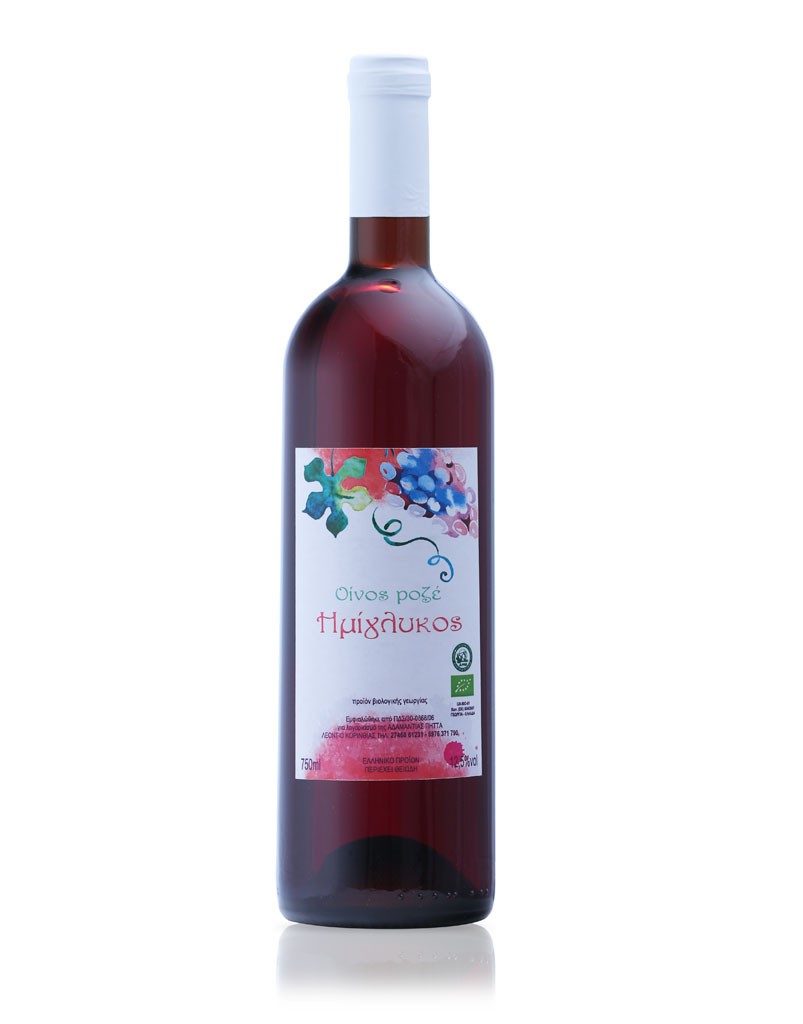 Semisweet organic rose wine from Nemea (6x750ml)